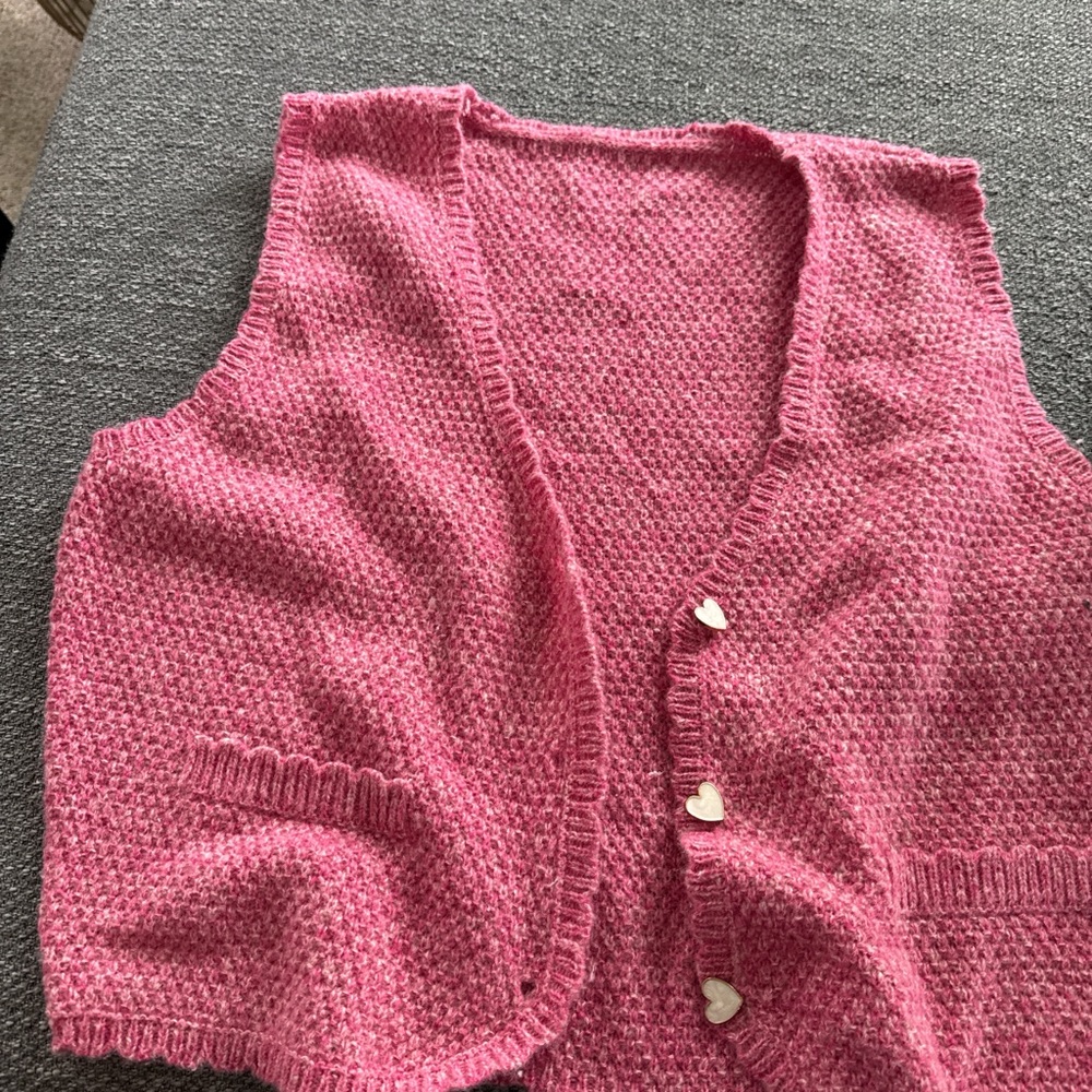 Cider Pink Knit Crop Top Vest